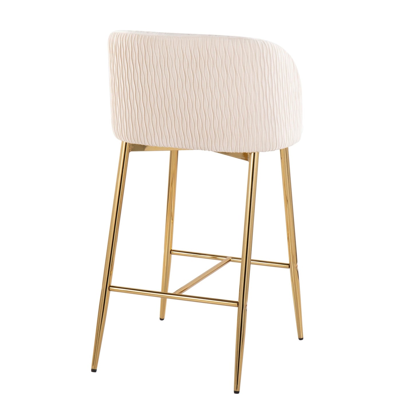Fran Pleated Waves Fixed-Height Counter Stool - Set of 2 By LumiSource - B26-FRANPLTWVV AUGN2 | Counter Stools | Modishstore - 16