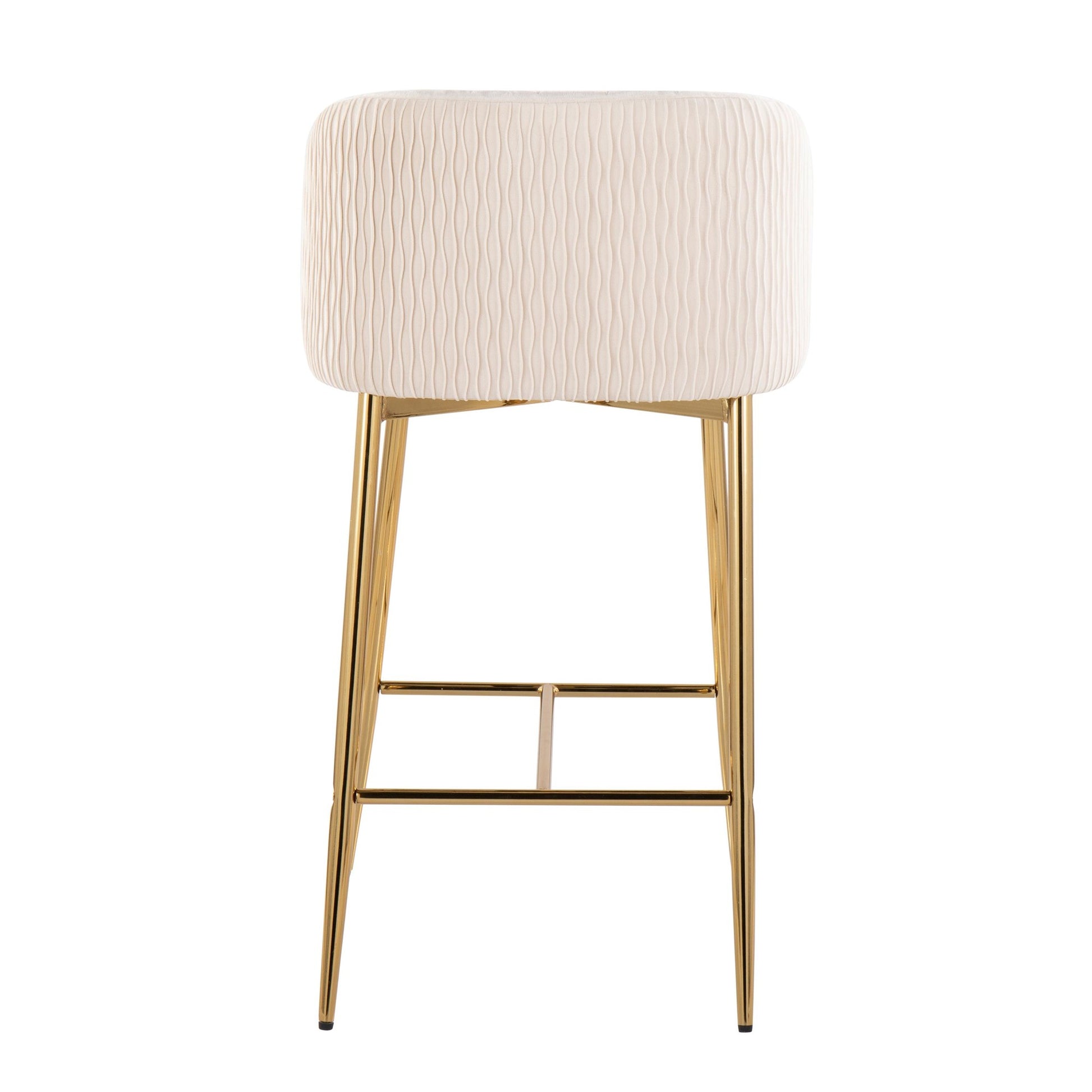 Fran Pleated Waves Fixed-Height Counter Stool - Set of 2 By LumiSource - B26-FRANPLTWVV AUGN2 | Counter Stools | Modishstore - 18