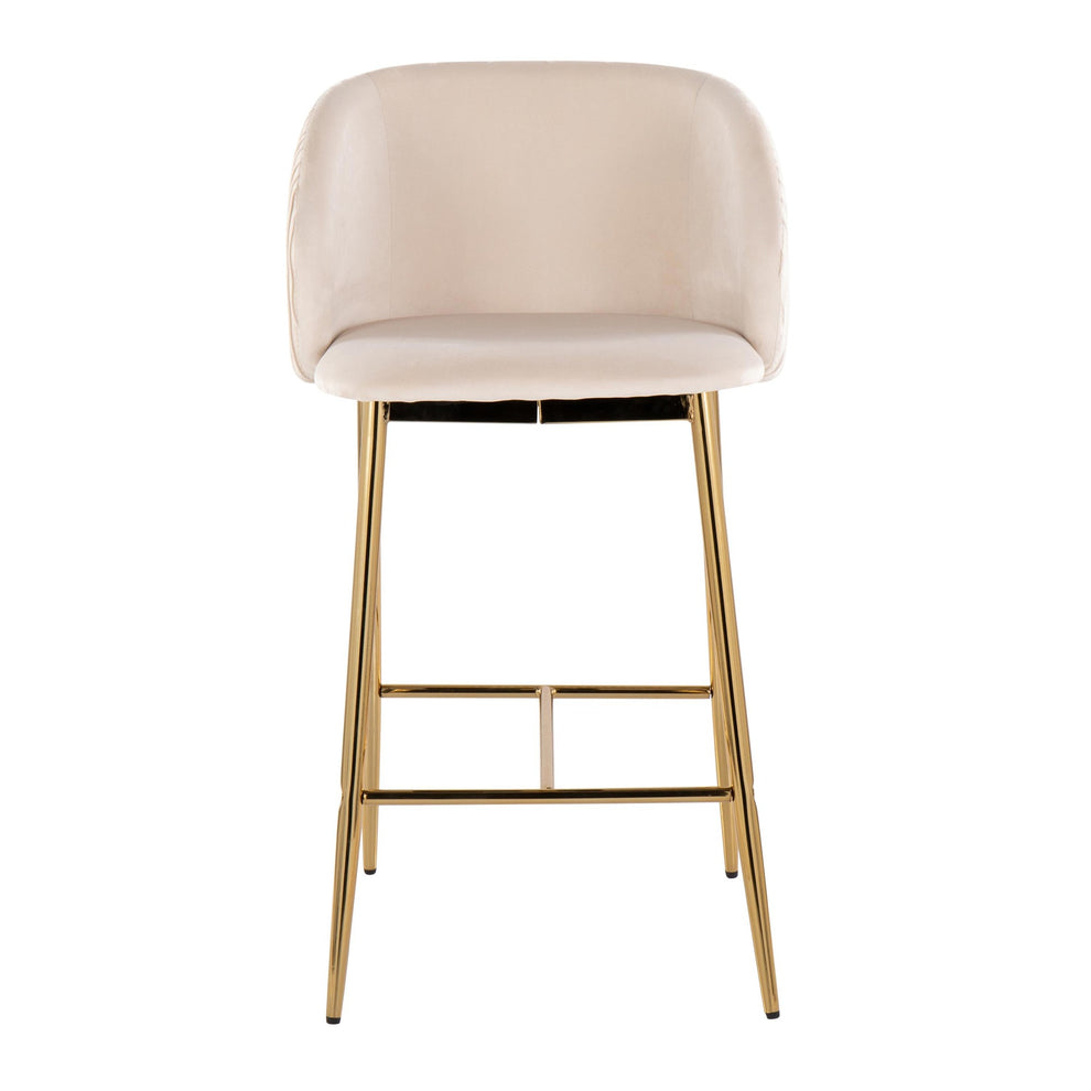 Fran Pleated Waves Fixed-Height Counter Stool - Set of 2 By LumiSource - B26-FRANPLTWVV AUGN2 | Counter Stools | Modishstore - 17