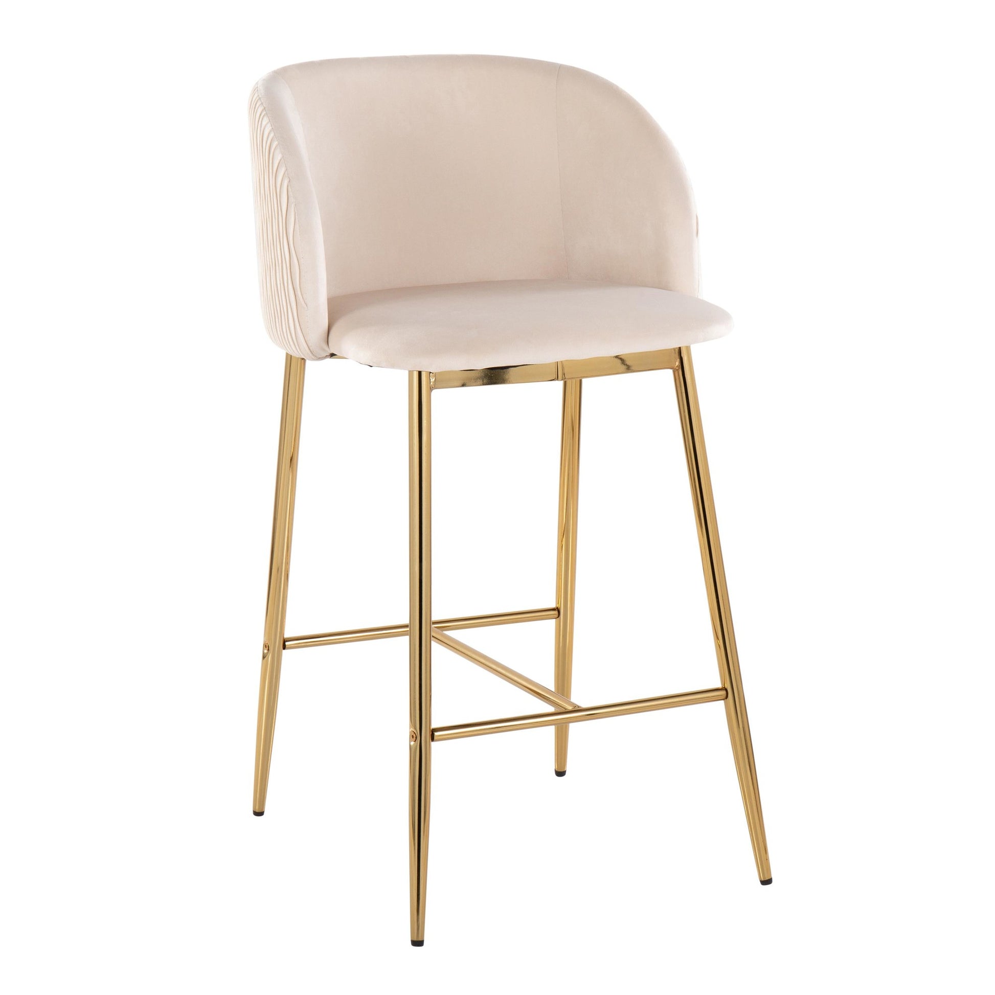 Fran Pleated Waves Fixed-Height Counter Stool - Set of 2 By LumiSource - B26-FRANPLTWVV AUGN2 | Counter Stools | Modishstore - 14
