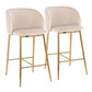 Fran Pleated Waves Fixed-Height Counter Stool - Set of 2 By LumiSource - B26-FRANPLTWVV AUGN2 | Counter Stools | Modishstore - 13