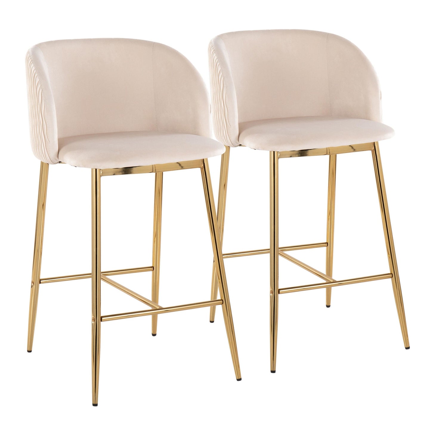 Fran Pleated Waves Fixed-Height Counter Stool - Set of 2 By LumiSource - B26-FRANPLTWVV AUGN2 | Counter Stools | Modishstore - 13