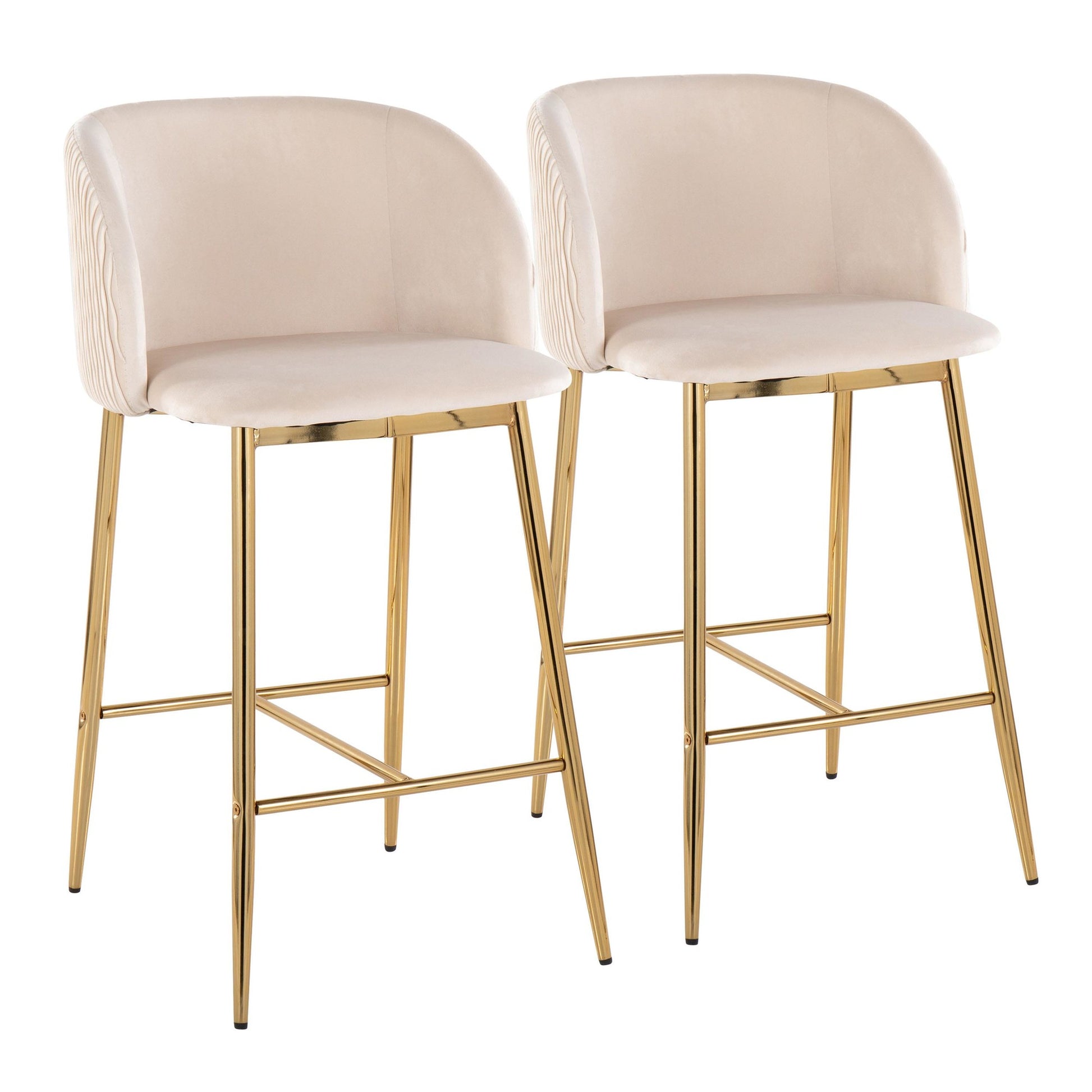 Fran Pleated Waves Fixed-Height Counter Stool - Set of 2 By LumiSource - B26-FRANPLTWVV AUGN2 | Counter Stools | Modishstore - 13