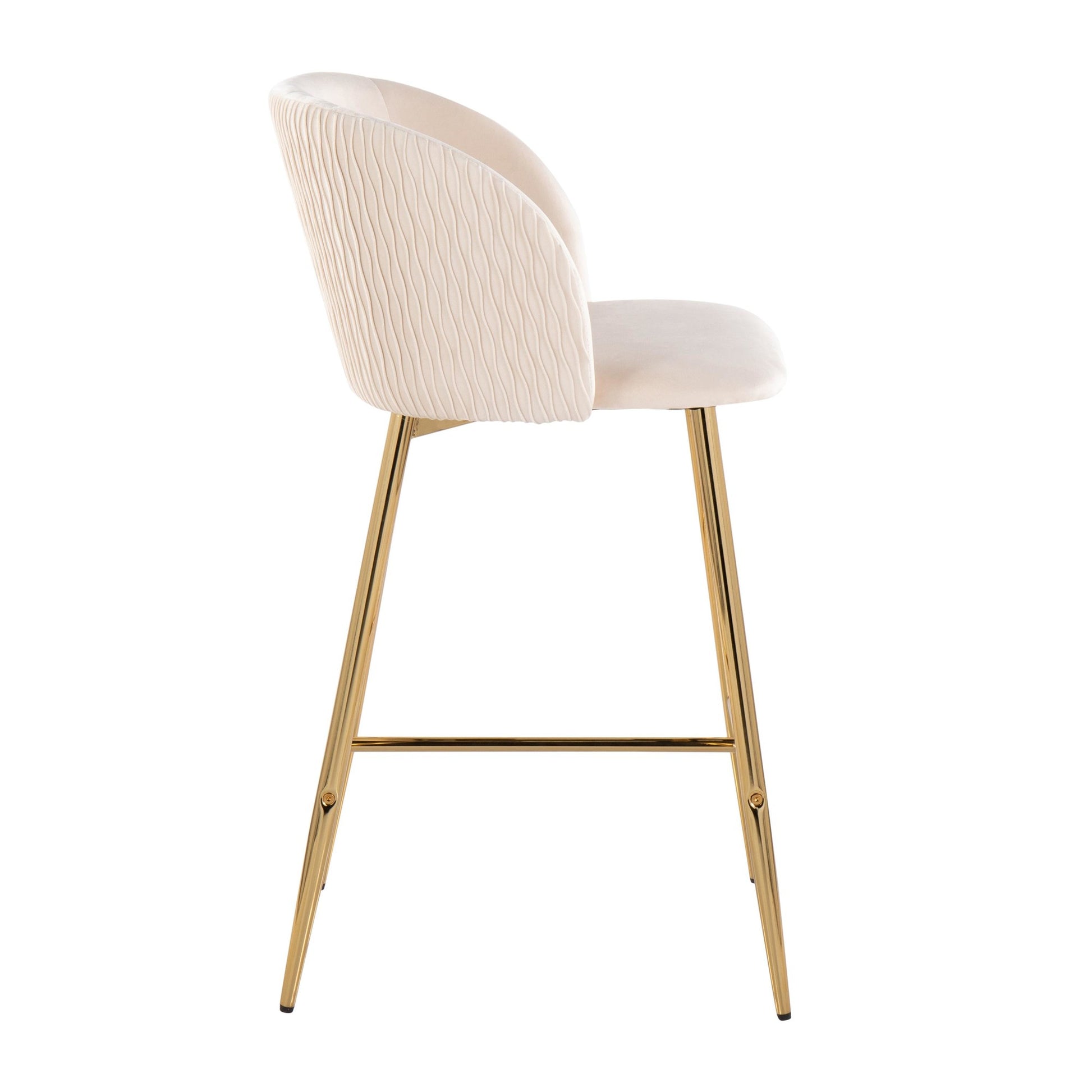 Fran Pleated Waves Fixed-Height Counter Stool - Set of 2 By LumiSource - B26-FRANPLTWVV AUGN2 | Counter Stools | Modishstore - 15