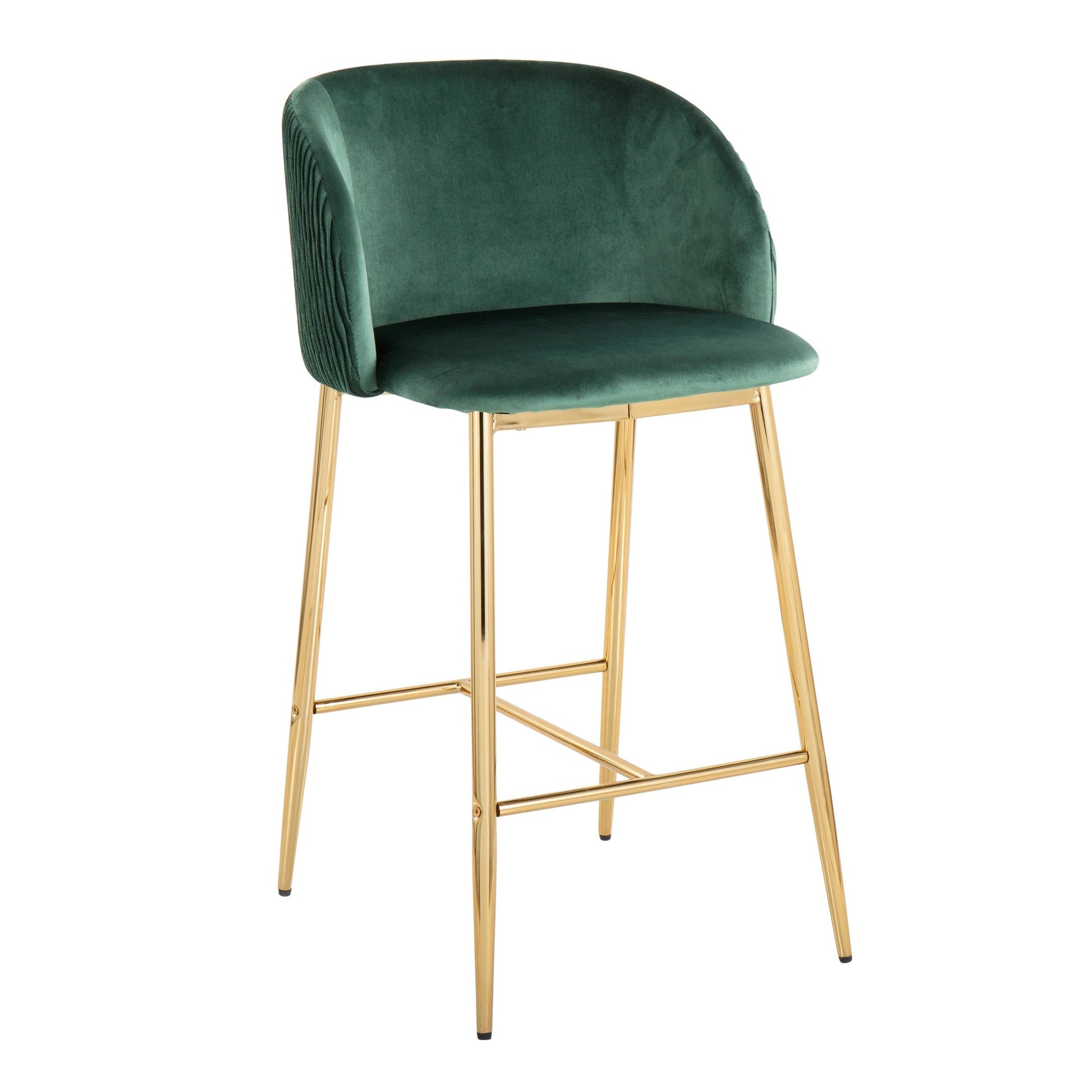 Fran Pleated Waves Fixed-Height Counter Stool - Set of 2 By LumiSource - B26-FRANPLTWVV AUGN2 | Counter Stools | Modishstore - 2