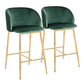Fran Pleated Waves Fixed-Height Counter Stool - Set of 2 By LumiSource - B26-FRANPLTWVV AUGN2 | Counter Stools | Modishstore