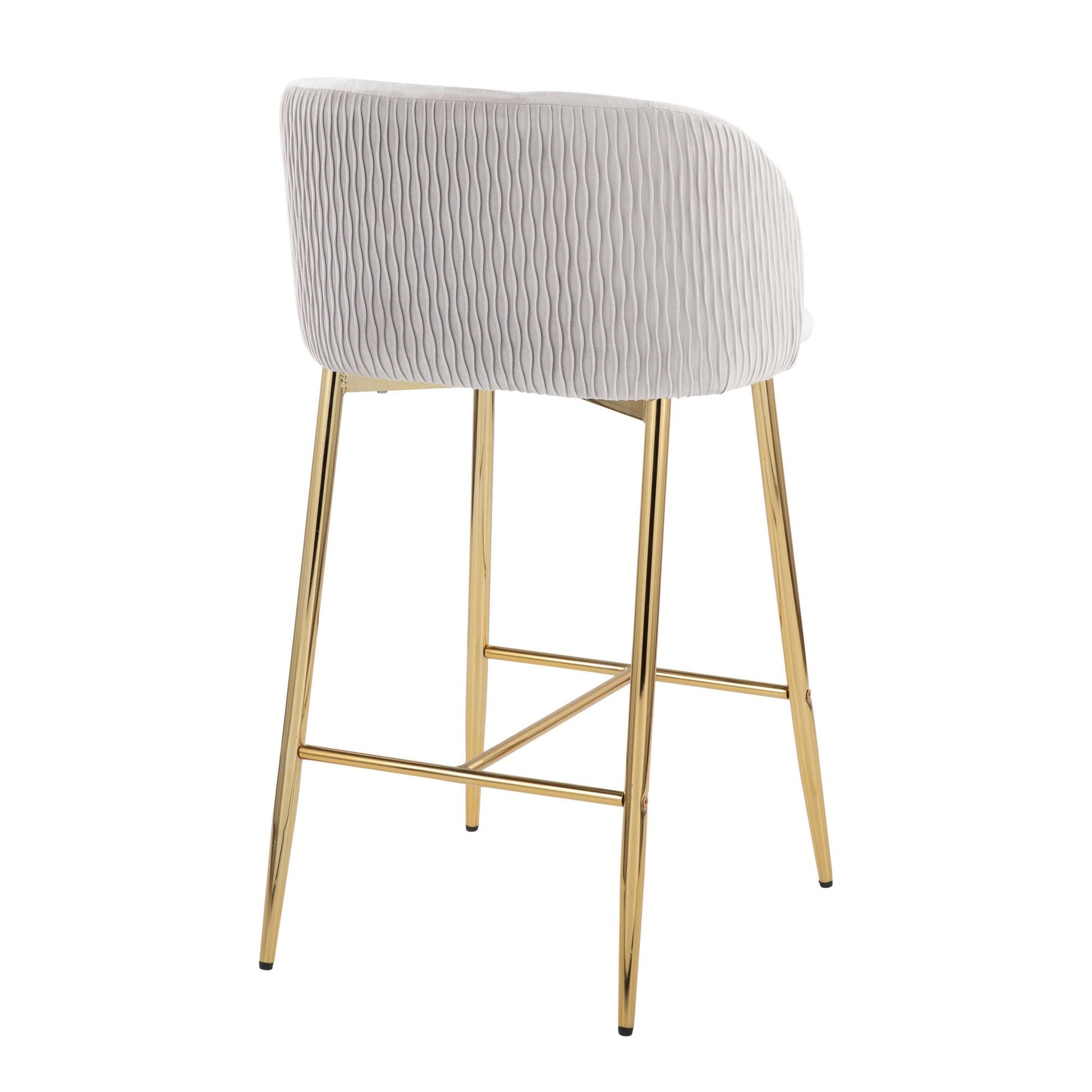 Fran Pleated Waves Fixed-Height Counter Stool - Set of 2 By LumiSource - B26-FRANPLTWVV AUGN2 | Counter Stools | Modishstore - 10