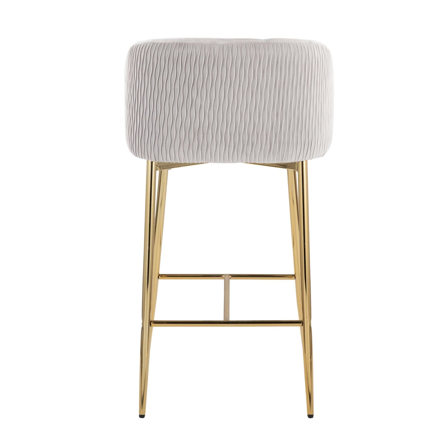 Fran Pleated Waves Fixed-Height Counter Stool - Set of 2 By LumiSource - B26-FRANPLTWVV AUGN2 | Counter Stools | Modishstore - 12