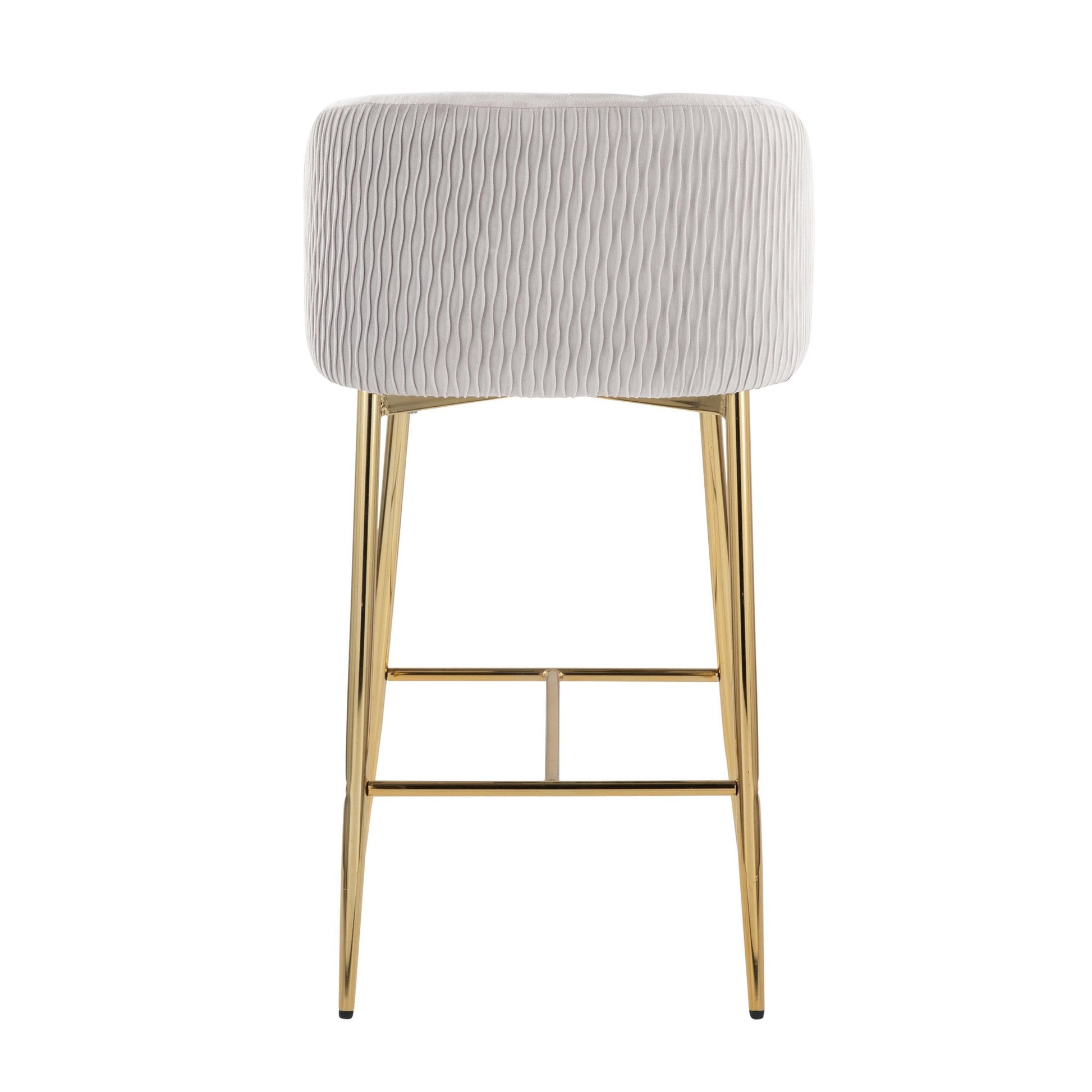 Fran Pleated Waves Fixed-Height Counter Stool - Set of 2 By LumiSource - B26-FRANPLTWVV AUGN2 | Counter Stools | Modishstore - 12