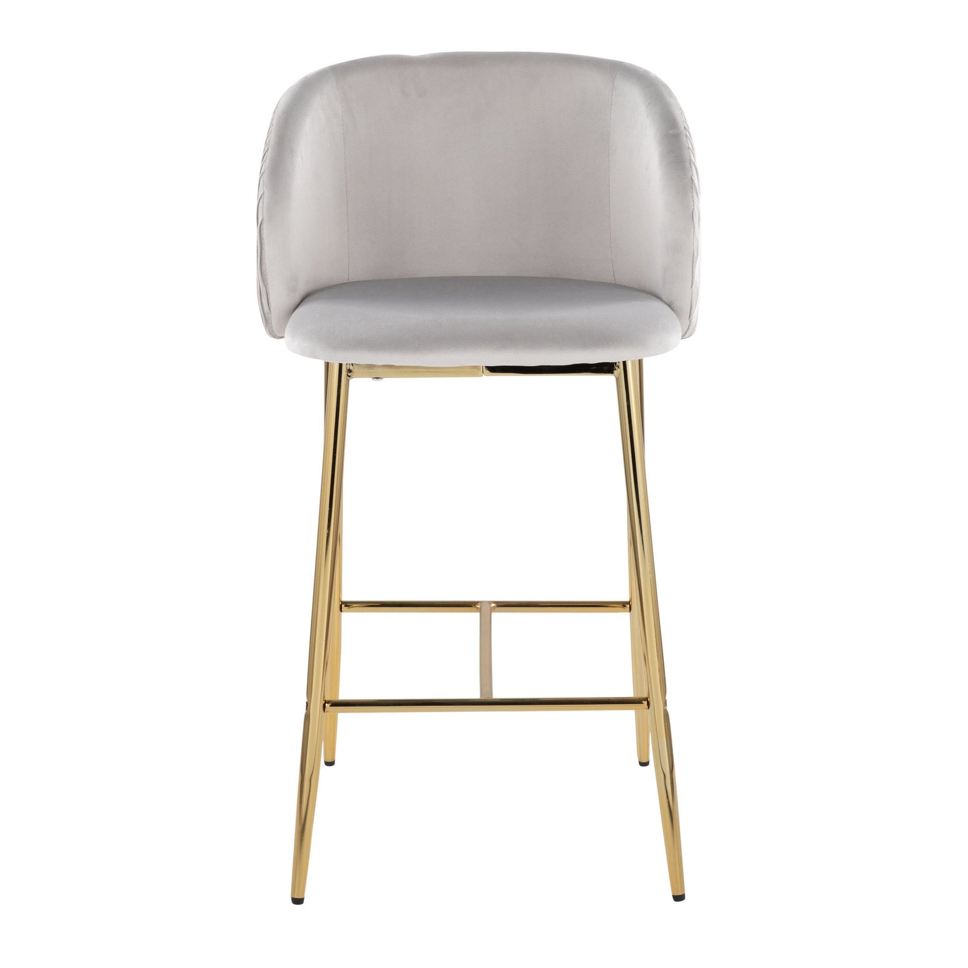Fran Pleated Waves Fixed-Height Counter Stool - Set of 2 By LumiSource - B26-FRANPLTWVV AUGN2 | Counter Stools | Modishstore - 11