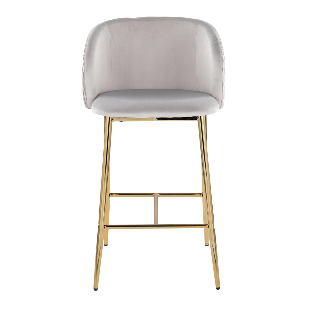 Fran Pleated Waves Fixed-Height Counter Stool - Set of 2 By LumiSource - B26-FRANPLTWVV AUGN2 | Counter Stools | Modishstore - 11