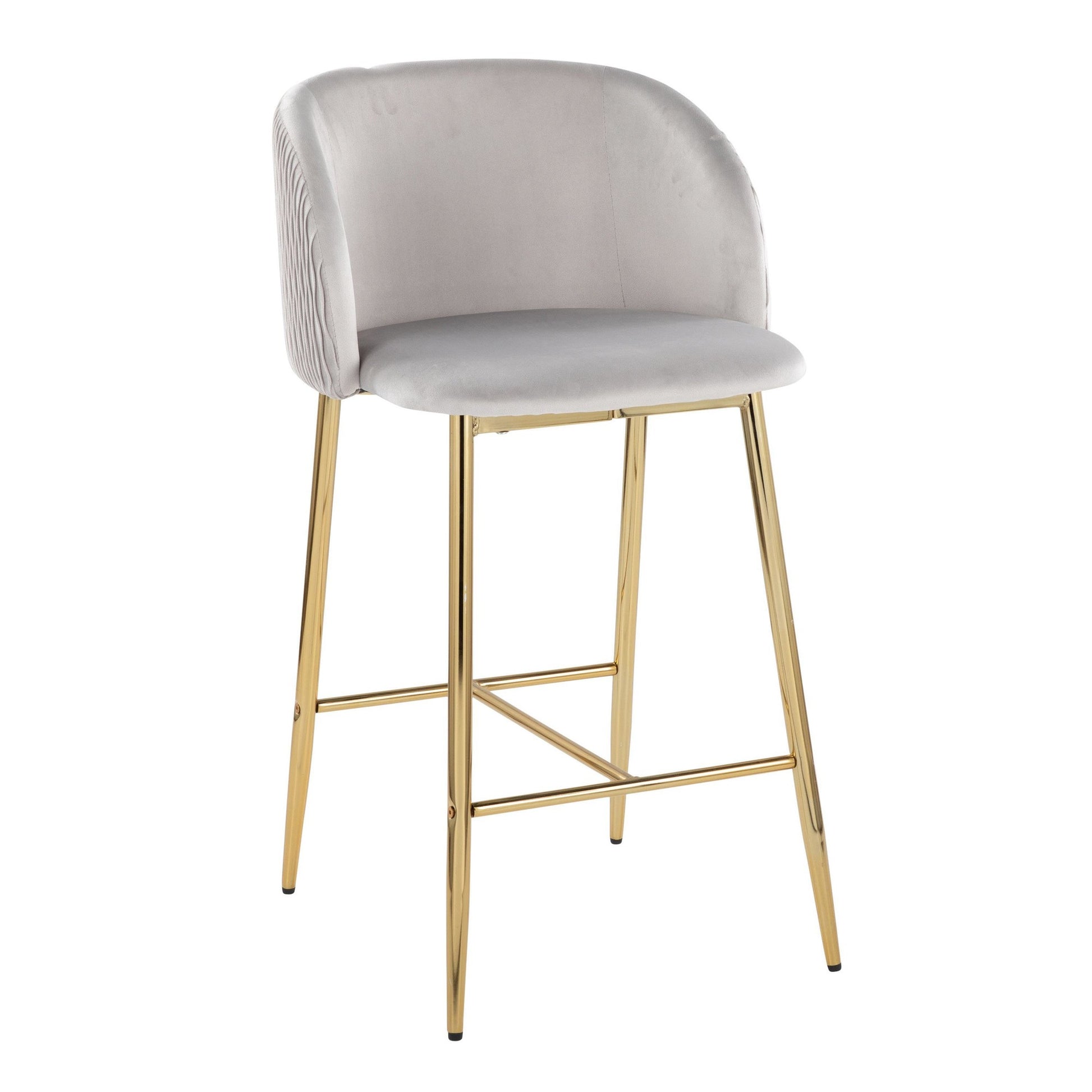 Fran Pleated Waves Fixed-Height Counter Stool - Set of 2 By LumiSource - B26-FRANPLTWVV AUGN2 | Counter Stools | Modishstore - 8