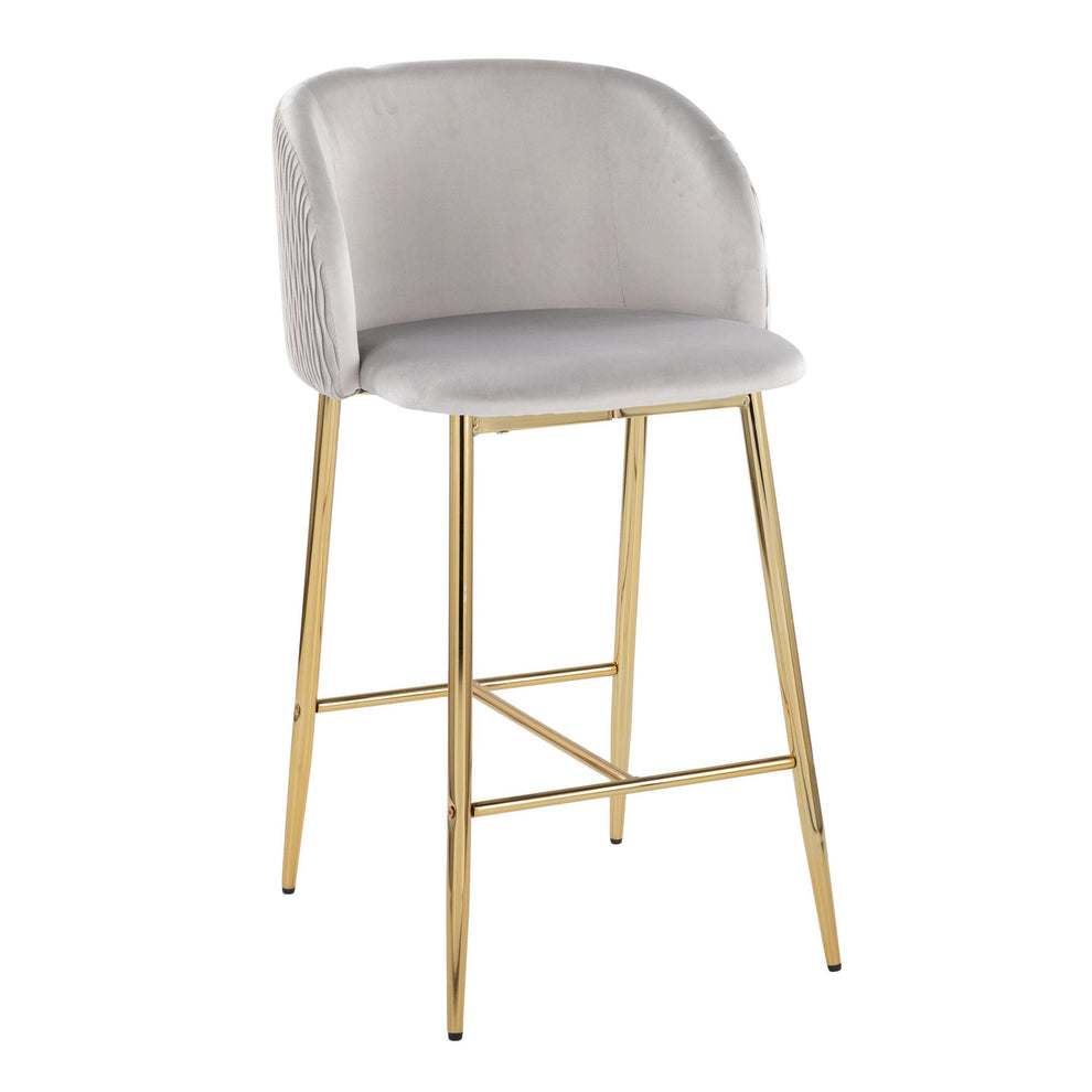 Fran Pleated Waves Fixed-Height Counter Stool - Set of 2 By LumiSource - B26-FRANPLTWVV AUGN2 | Counter Stools | Modishstore - 8