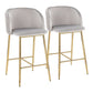Fran Pleated Waves Fixed-Height Counter Stool - Set of 2 By LumiSource - B26-FRANPLTWVV AUGN2 | Counter Stools | Modishstore - 7
