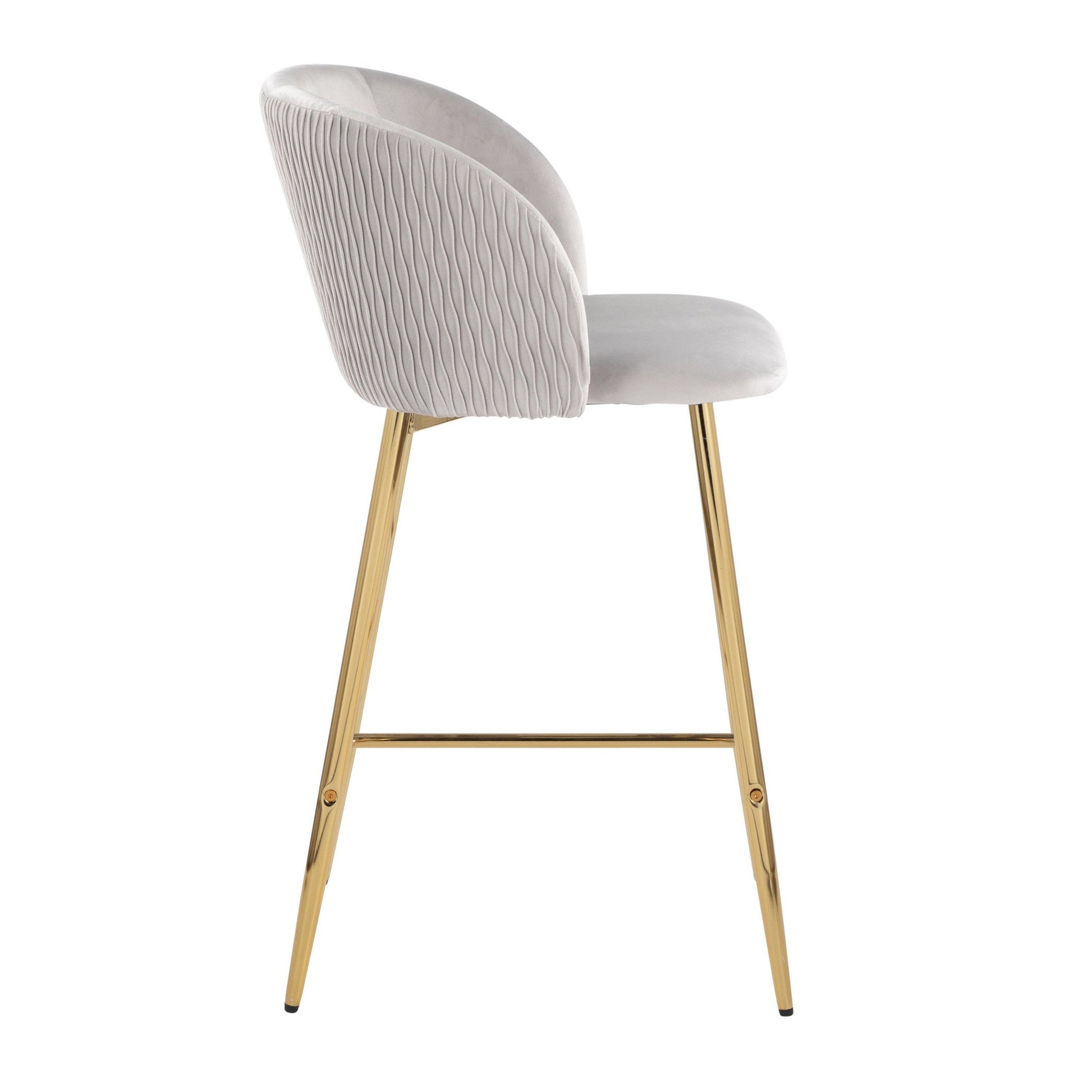 Fran Pleated Waves Fixed-Height Counter Stool - Set of 2 By LumiSource - B26-FRANPLTWVV AUGN2 | Counter Stools | Modishstore - 9