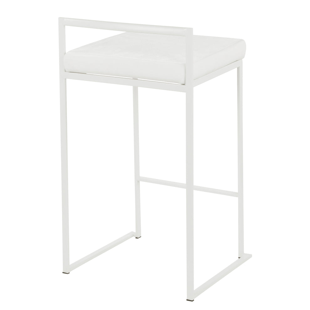 Fuji Stacker Counter Stool - Set of 2 By LumiSource - B26-FUJI W+VW2 | Counter Stools | Modishstore - 5