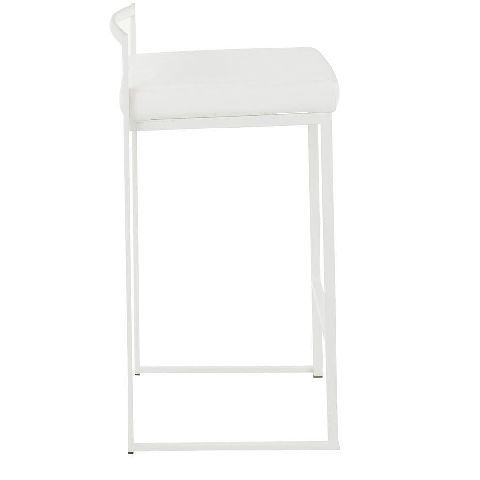 Fuji Stacker Counter Stool - Set of 2 By LumiSource - B26-FUJI W+VW2 | Counter Stools | Modishstore - 4