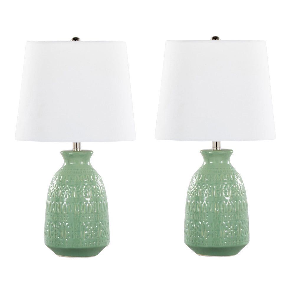 Claudia 20" Ceramic Accent Lamp - Set of 2 By LumiSource - GTE20-CLAUDIA GNPNIW2 | Table Lamps | Modishstore