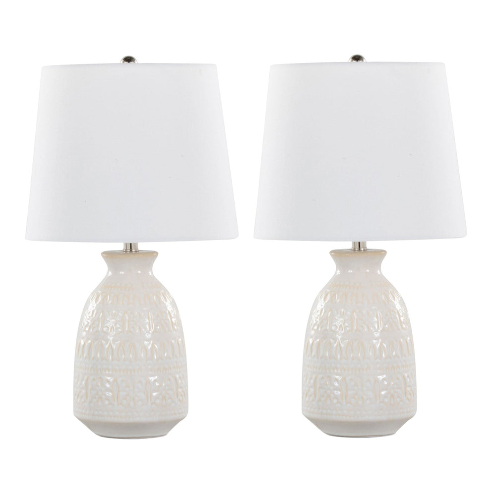 Claudia 20" Ceramic Accent Lamp - Set of 2 By LumiSource - GTE20-CLAUDIA GNPNIW2 | Table Lamps | Modishstore - 13