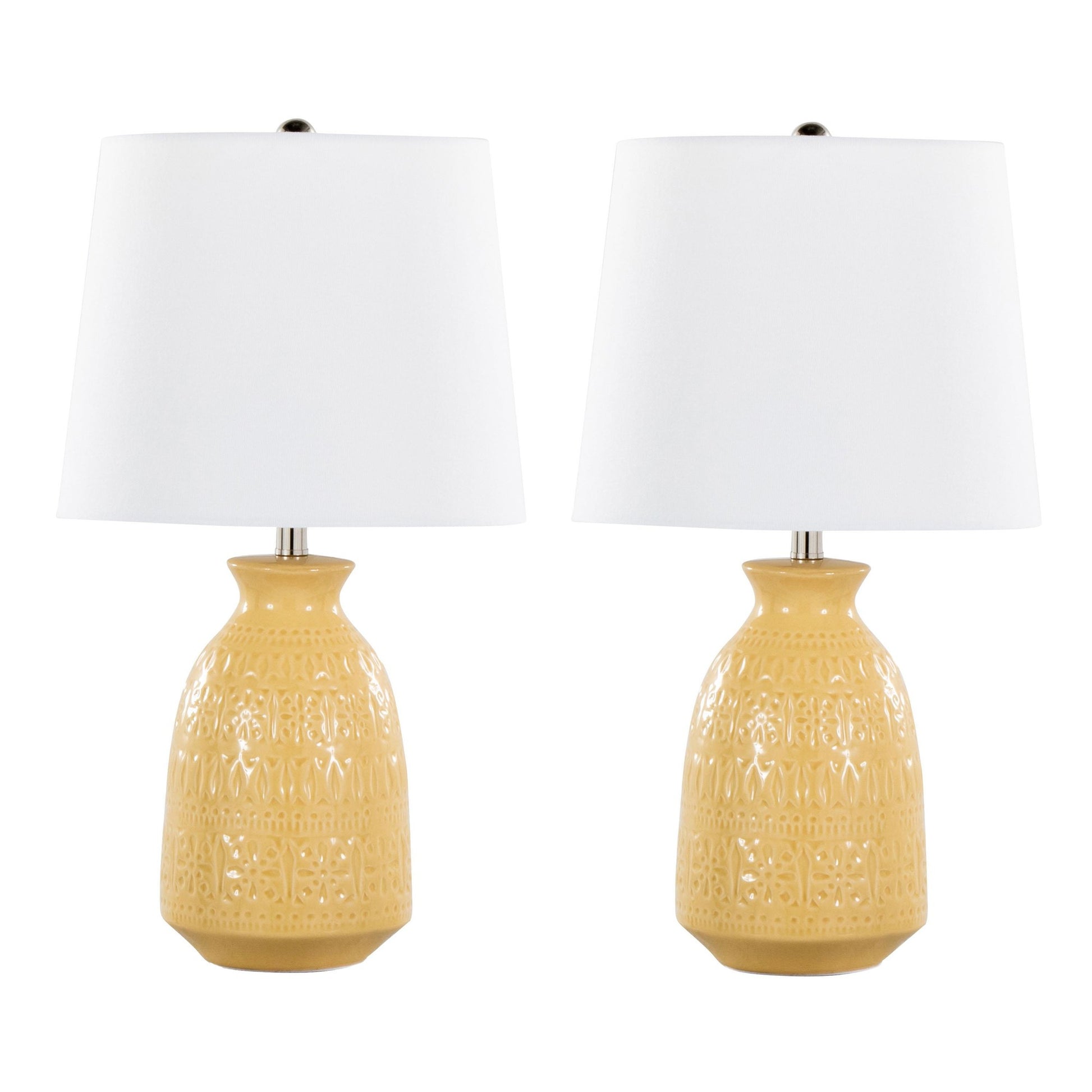 Claudia 20" Ceramic Accent Lamp - Set of 2 By LumiSource - GTE20-CLAUDIA GNPNIW2 | Table Lamps | Modishstore - 16