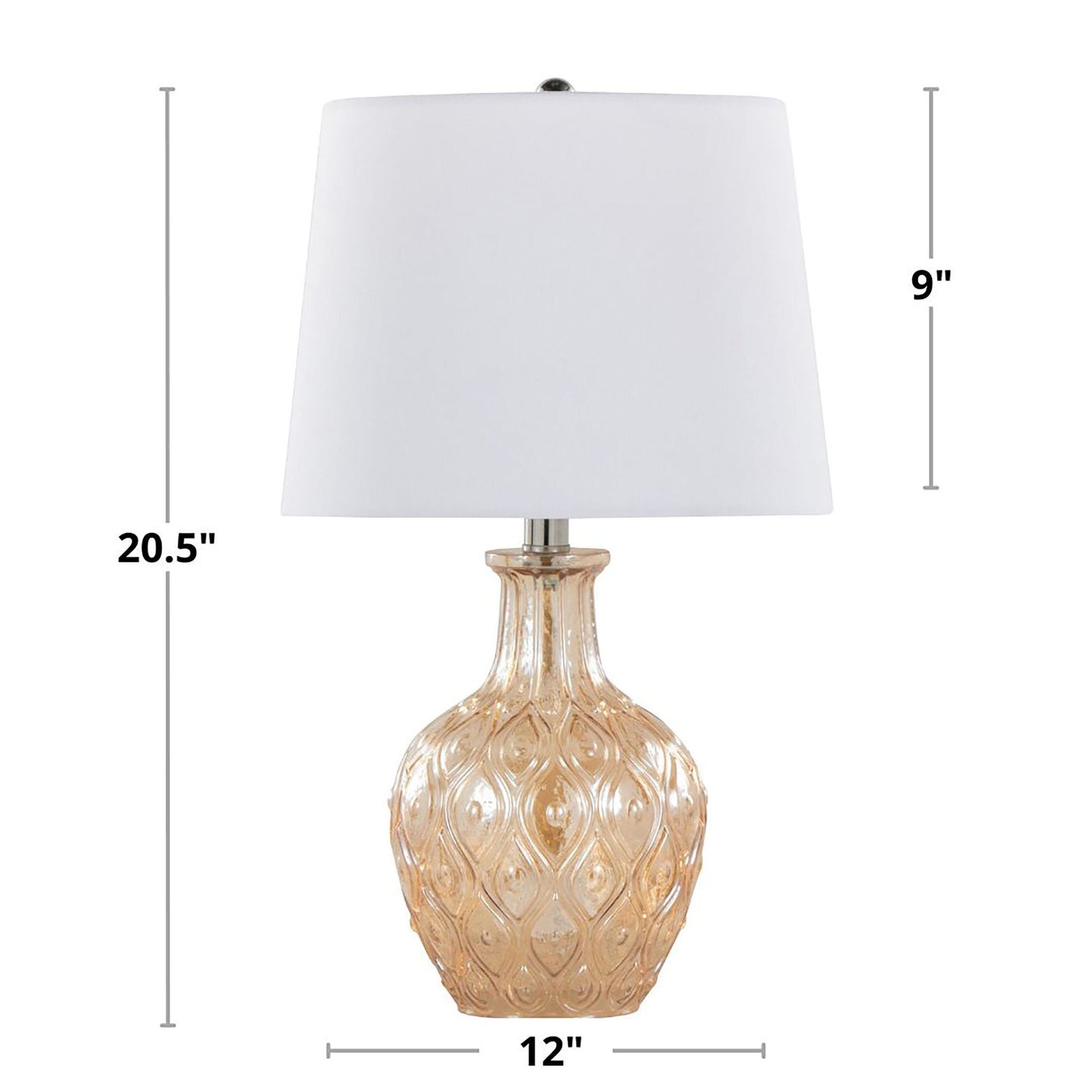 Gloria Round 20" Glass Accent Lamp - Set of 2 By LumiSource - GTG21-GLORIARN CRCHRW2 | Table Lamps | Modishstore - 6