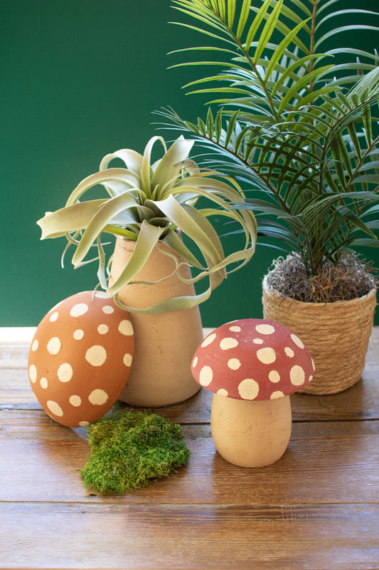 Clay Mushroom Canisters Set Of 2 By Kalalou | Jars & Canisters | Modishstore