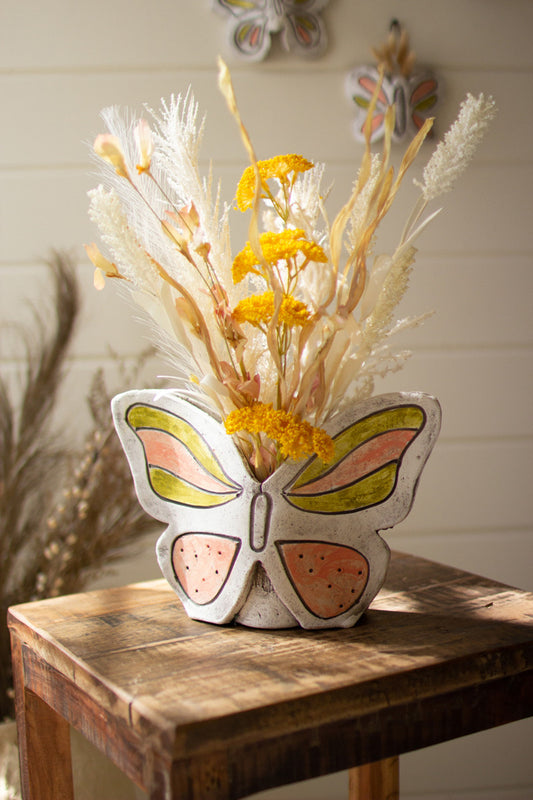Clay Butterfly Vase By Kalalou | Vases | Modishstore