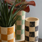 Checkered Clay Cylinder Vases Set Of 3 By Kalalou | Vases | Modishstore - 3