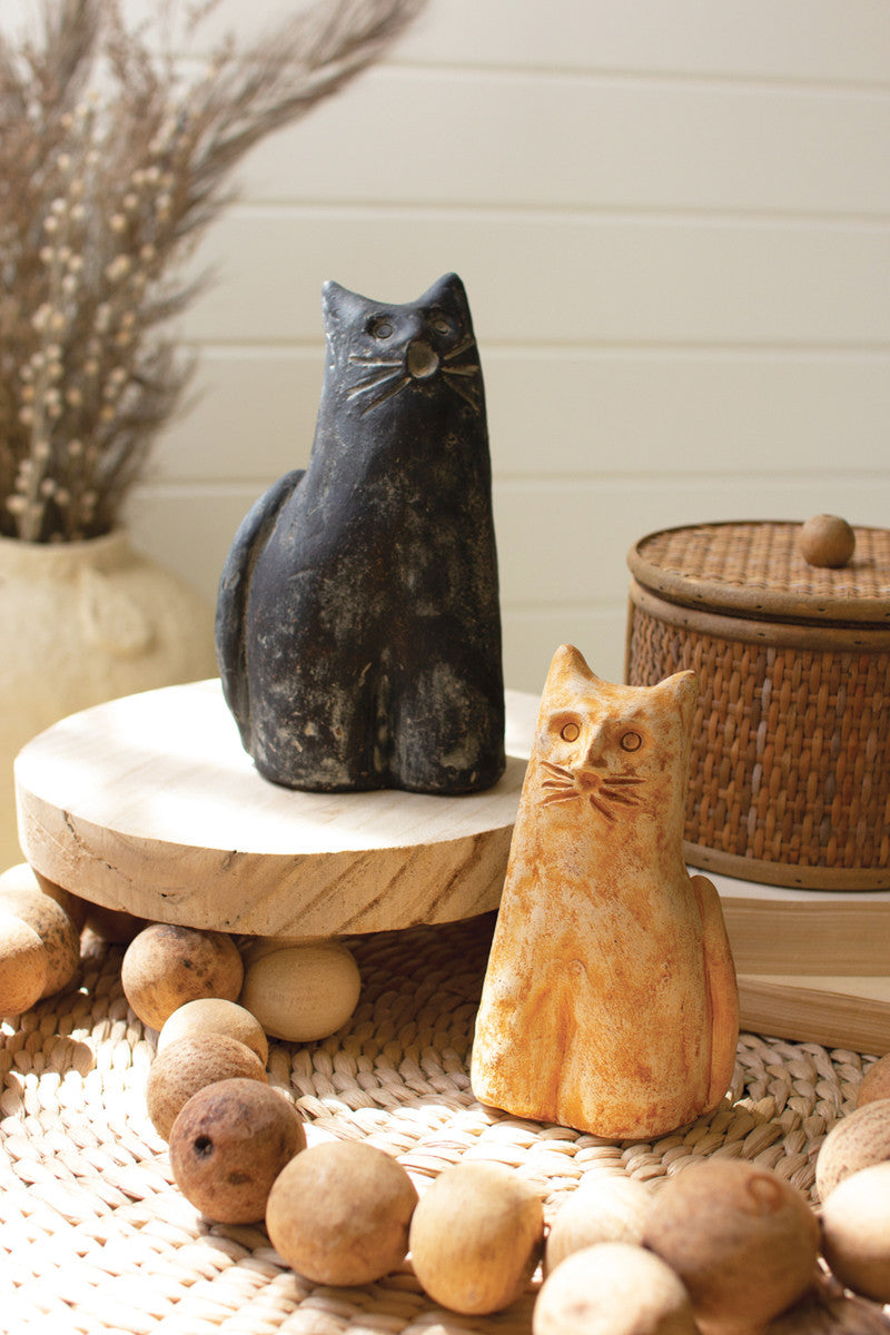 Clay Cats Set Of 2 By Kalalou | Animals & Pets | Modishstore