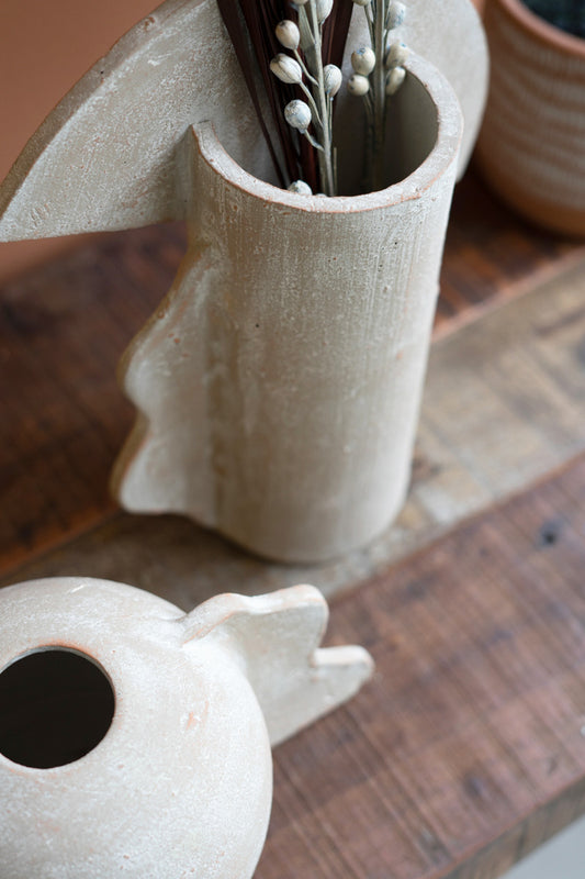 Grey-Wash Sculptural Vases Set Of 2 By Kalalou | Vases | Modishstore