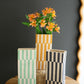 Set Of Three Clay Rectangle Striped Vases By Kalalou | Vases | Modishstore - 1
