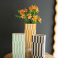 Set Of Three Clay Rectangle Striped Vases By Kalalou | Vases | Modishstore - 1