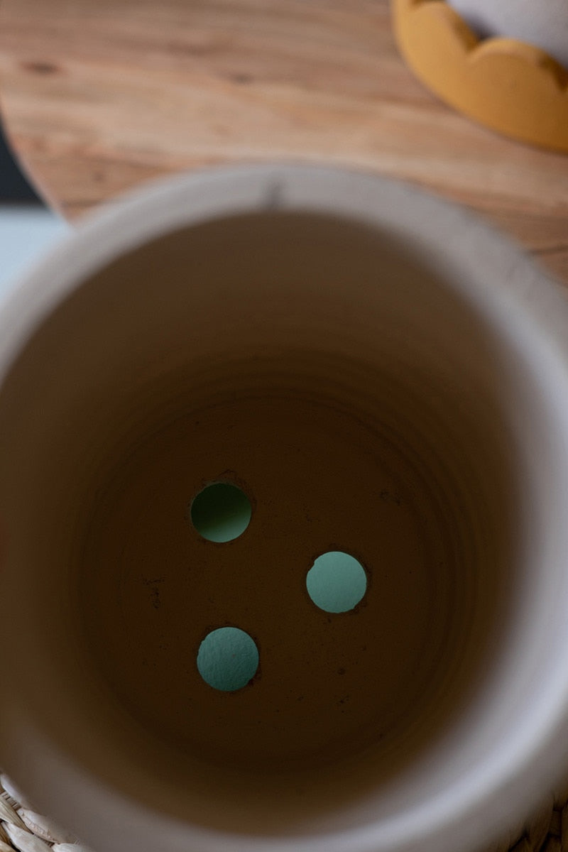 Set Of Three Scalloped Clay Planters By Kalalou | Planters, Troughs & Cachepots | Modishstore - 4