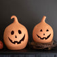 Set Of Two  Terracotta Clay Jack-O-Lanterns By Kalalou