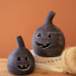 Set Of Two Small Clay Jack-O-Lanterns - Black By Kalalou
