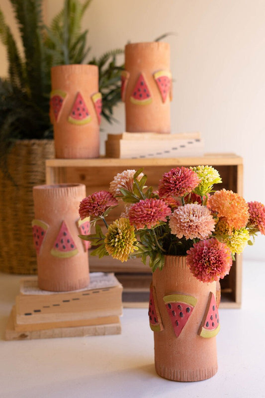 Tall Clay Watermelon Vase By Kalalou