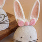Set Of Two White-Wash Clay And River Rock Bunnies By Kalalou
