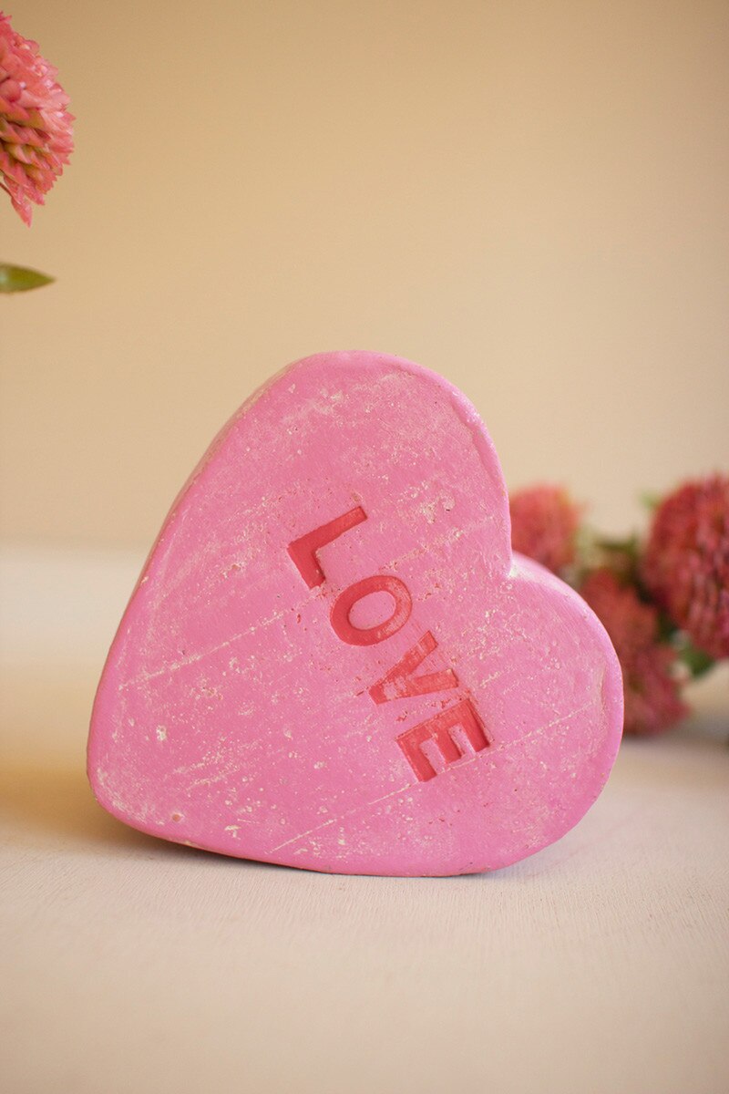 Set Of Two Clay Valentine Heart Vases By Kalalou