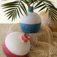 Set of 2 Clay Round Fishing Bobber Bud Vases by Kalalou