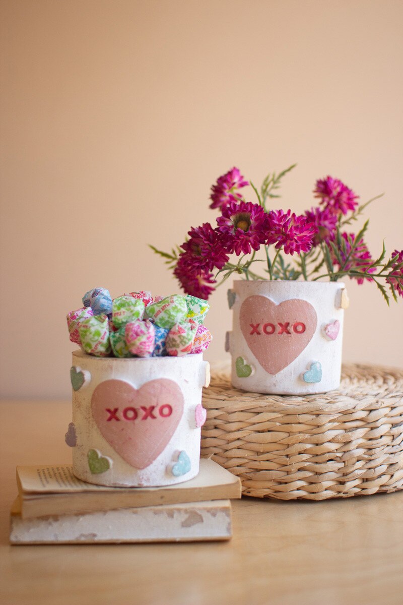 Clay Container - Valentines By Kalalou
