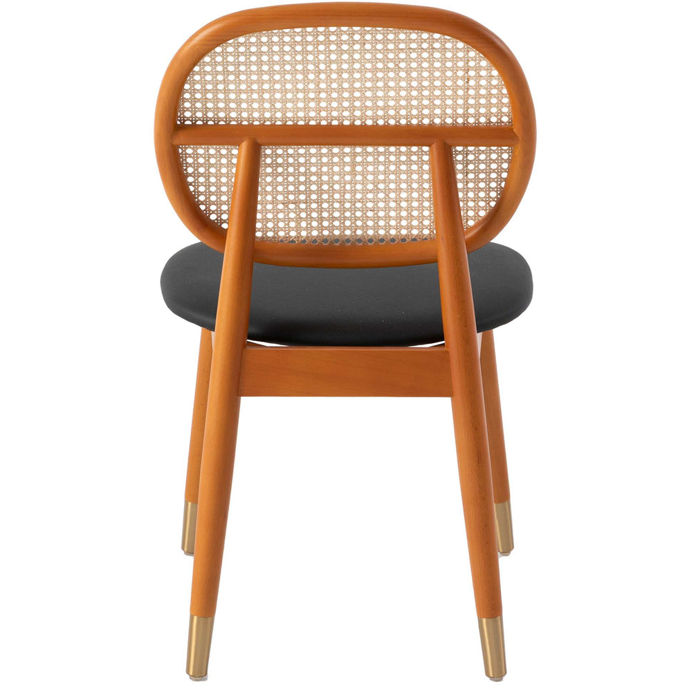 LeisureMod Holbeck Wicker Dining Chair with Upholstered Leather Seat and Beech Wood Legs | Dining Chairs | Modishstore - 6