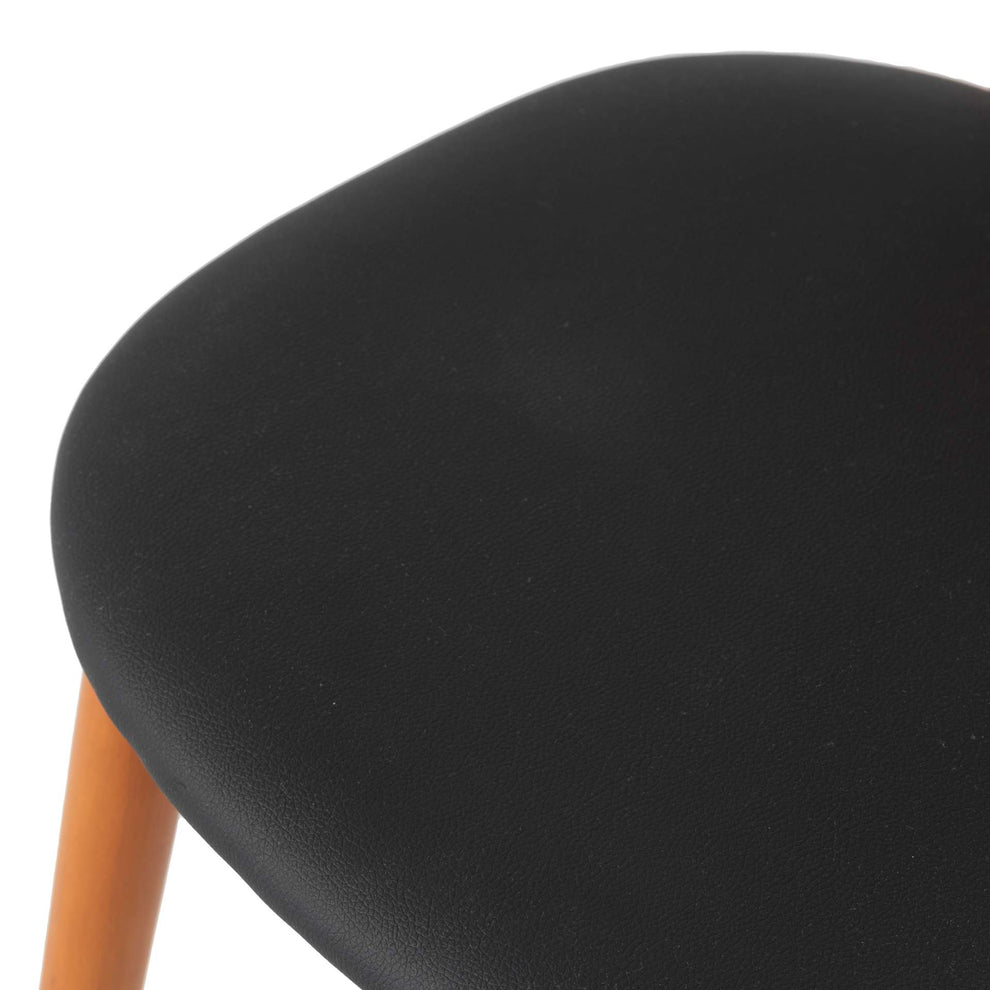 LeisureMod Holbeck Wicker Dining Chair with Upholstered Leather Seat and Beech Wood Legs | Dining Chairs | Modishstore - 9
