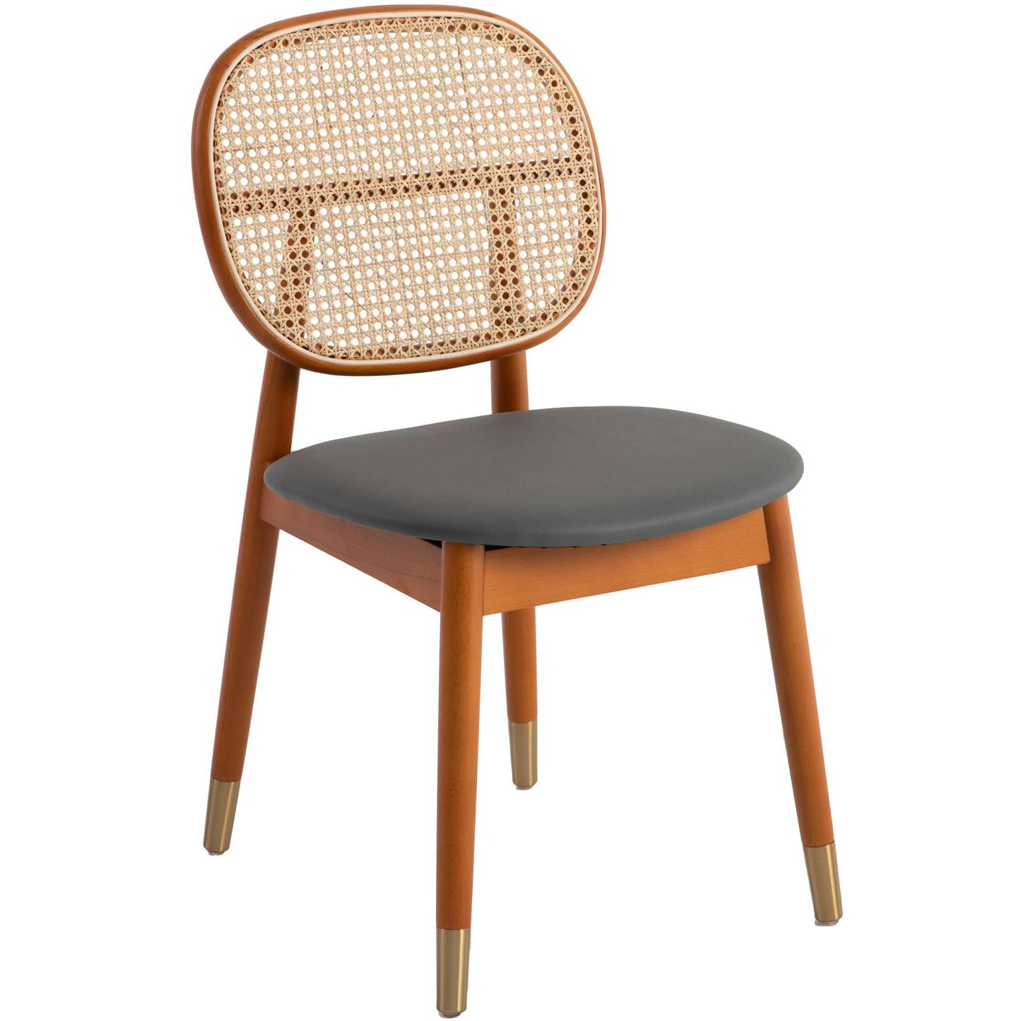 LeisureMod Holbeck Wicker Dining Chair with Upholstered Leather Seat and Beech Wood Legs | Dining Chairs | Modishstore - 20