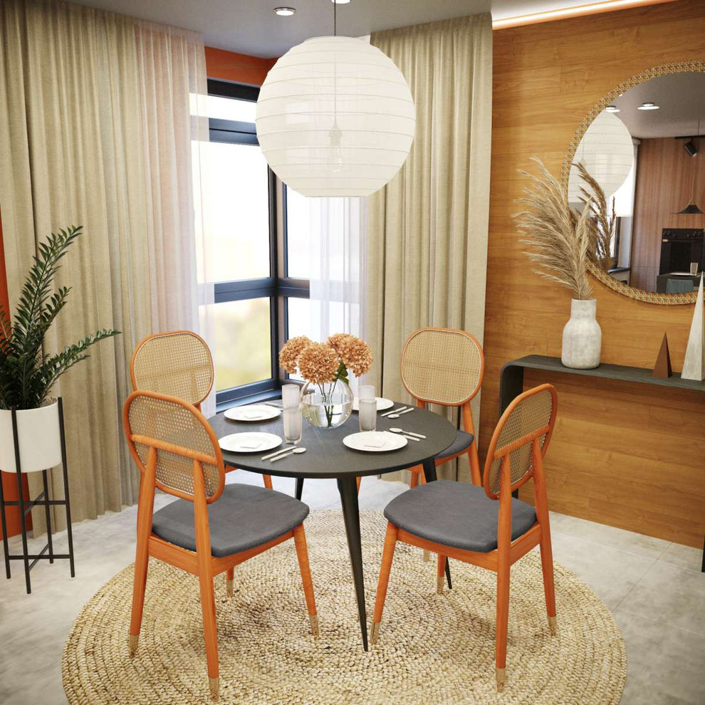 LeisureMod Holbeck Wicker Dining Chair with Upholstered Leather Seat and Beech Wood Legs | Dining Chairs | Modishstore - 11