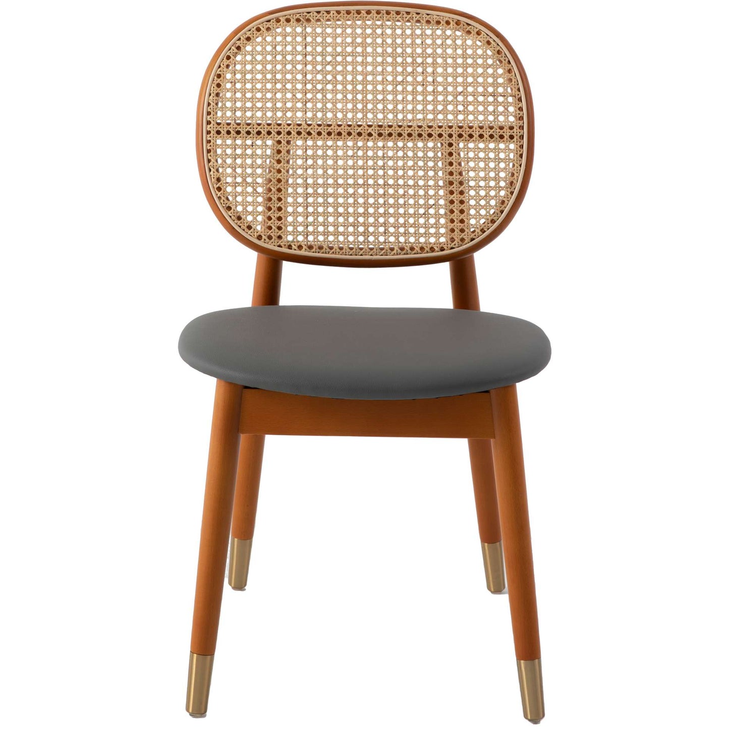 LeisureMod Holbeck Wicker Dining Chair with Upholstered Leather Seat and Beech Wood Legs | Dining Chairs | Modishstore - 13