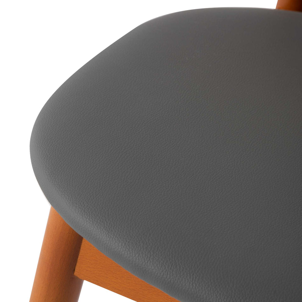 LeisureMod Holbeck Wicker Dining Chair with Upholstered Leather Seat and Beech Wood Legs | Dining Chairs | Modishstore - 17