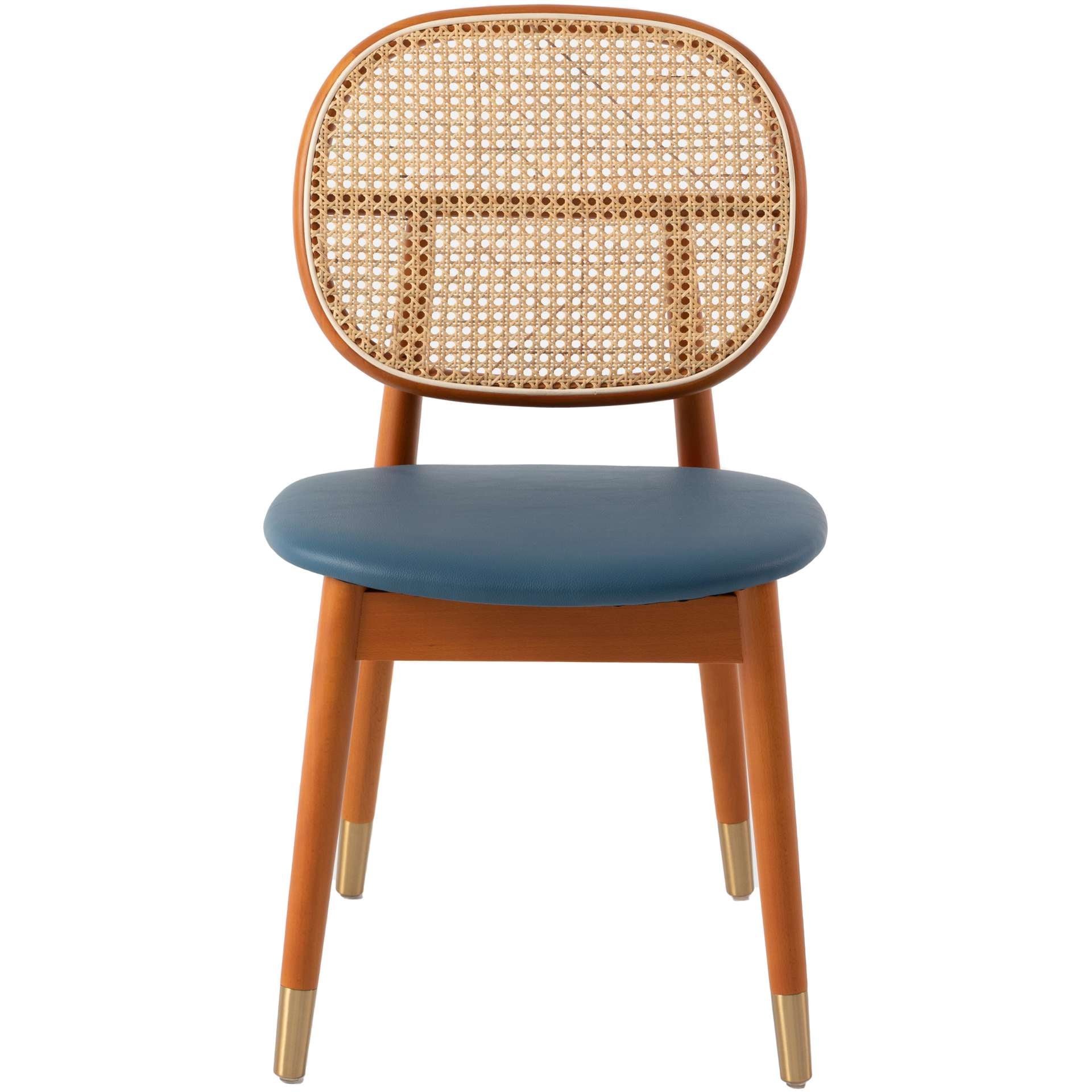LeisureMod Holbeck Wicker Dining Chair with Upholstered Leather Seat and Beech Wood Legs | Dining Chairs | Modishstore - 33