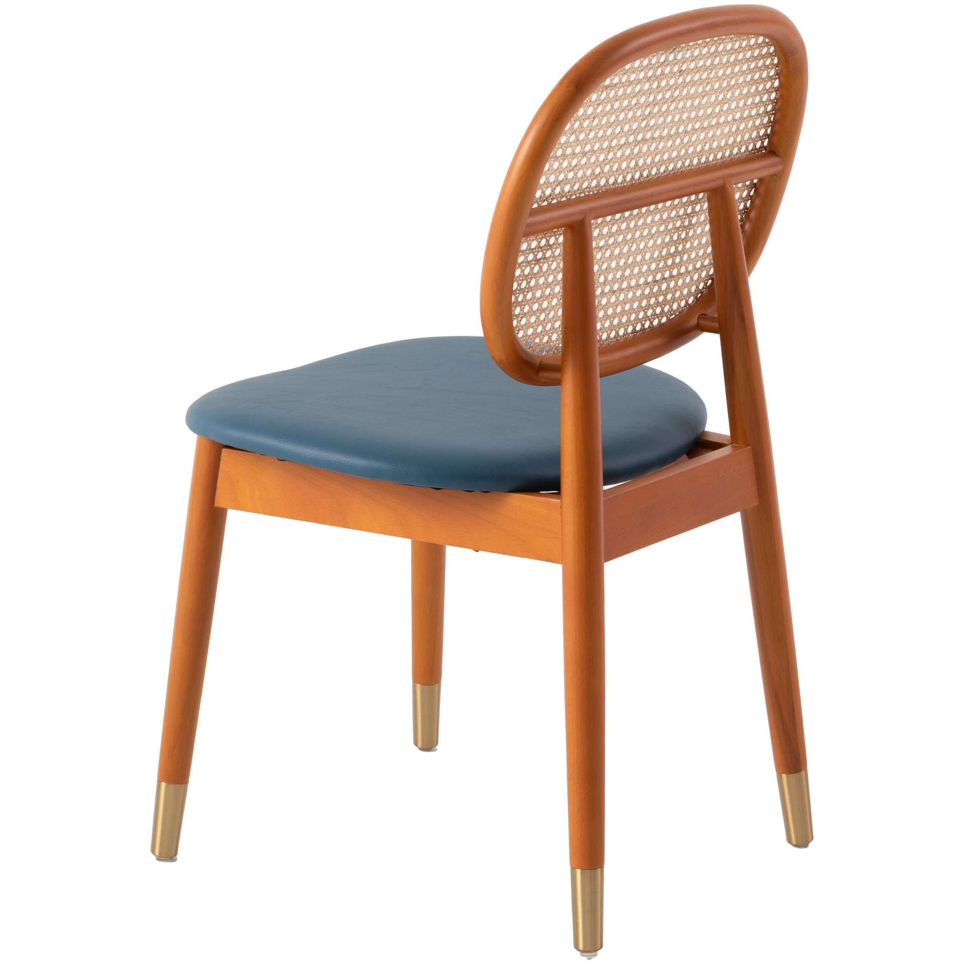 LeisureMod Holbeck Wicker Dining Chair with Upholstered Leather Seat and Beech Wood Legs | Dining Chairs | Modishstore - 35