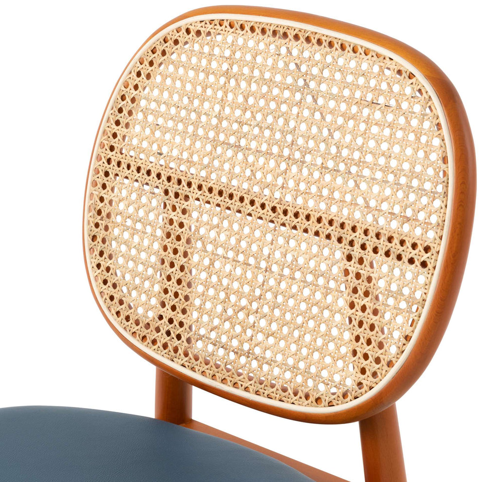 LeisureMod Holbeck Wicker Dining Chair with Upholstered Leather Seat and Beech Wood Legs | Dining Chairs | Modishstore - 39