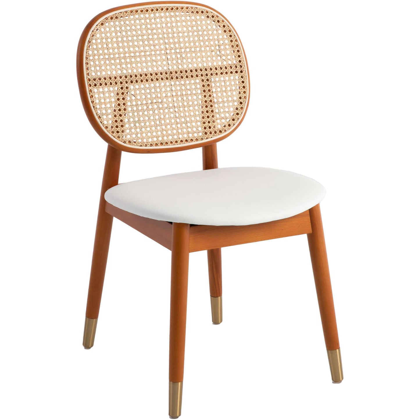 LeisureMod Holbeck Wicker Dining Chair with Upholstered Leather Seat and Beech Wood Legs | Dining Chairs | Modishstore - 30